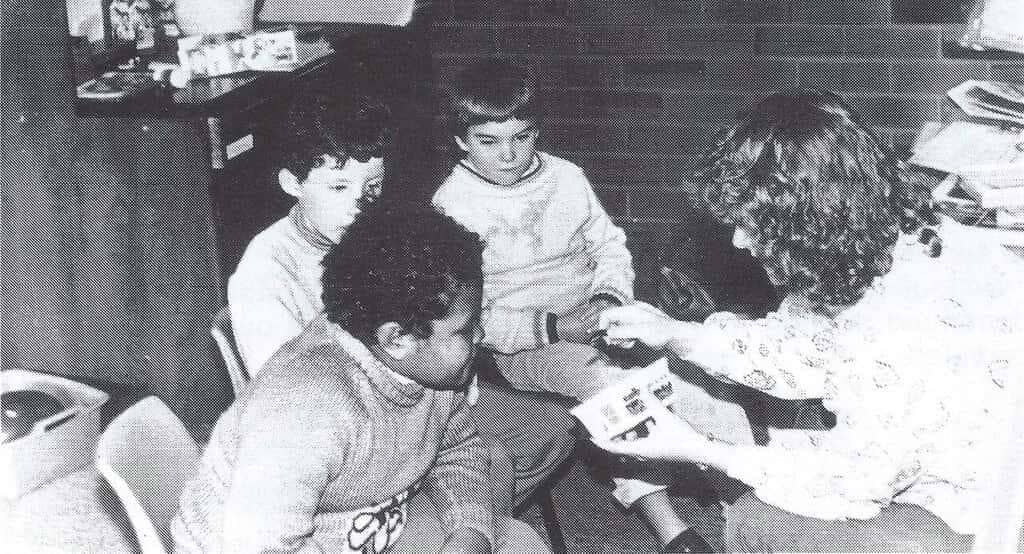 Kids participating in class activities